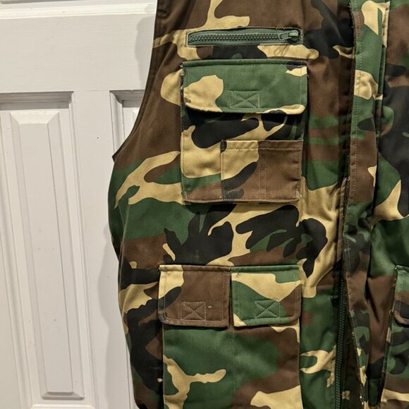Renegader Sportswear Men's Multiple Pocket Water Resistant Camo Fleece Vest XL - Picture 4 of 14